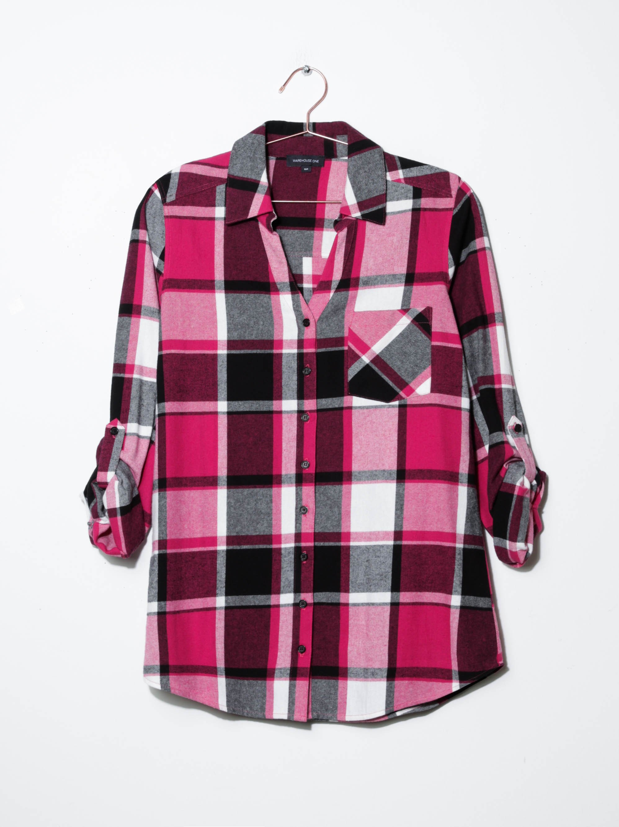 Women's Flannel Plaid Tunic