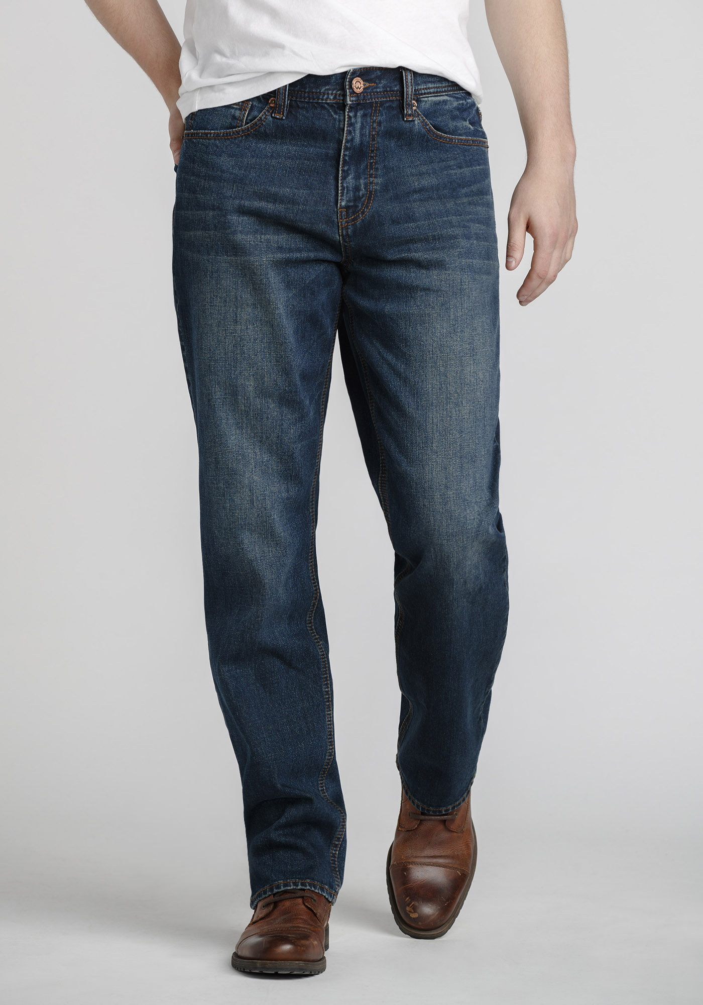 Men's Medium Blue Relaxed Straight Jeans