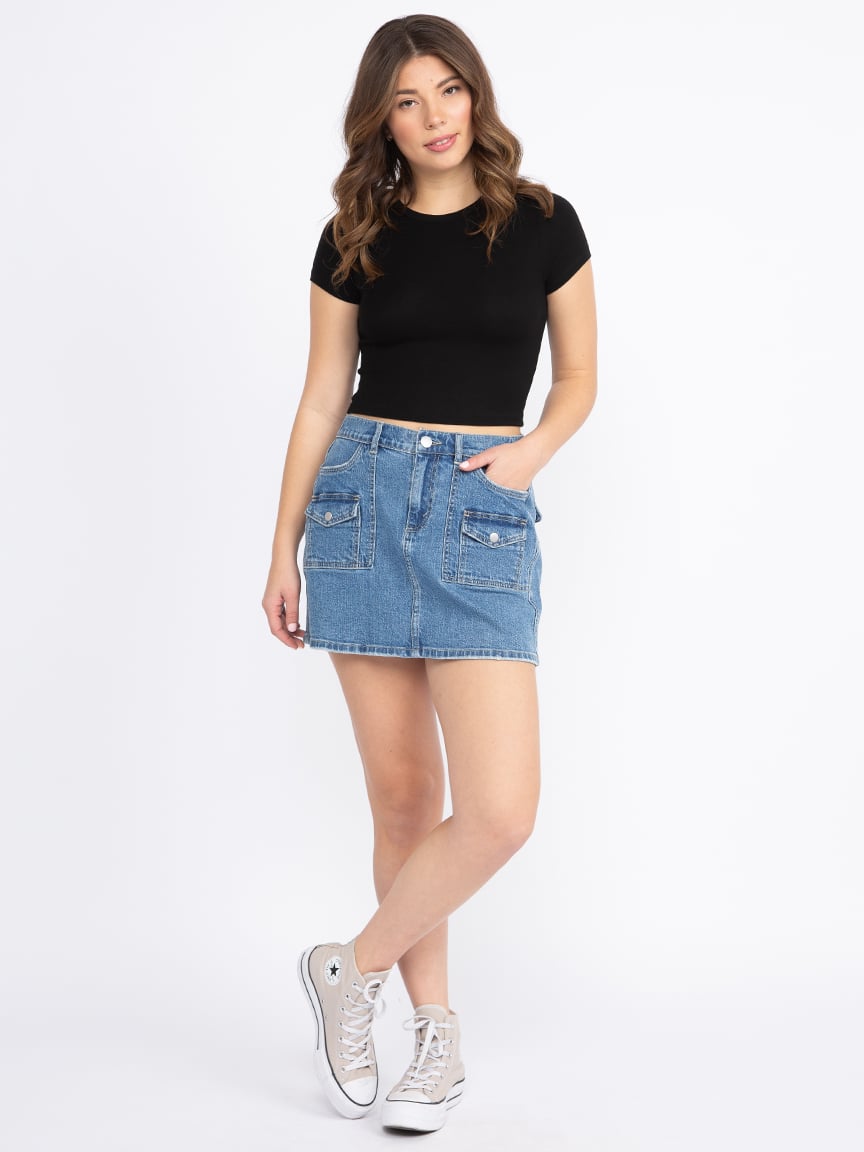 Women s Cargo Denim Skirt