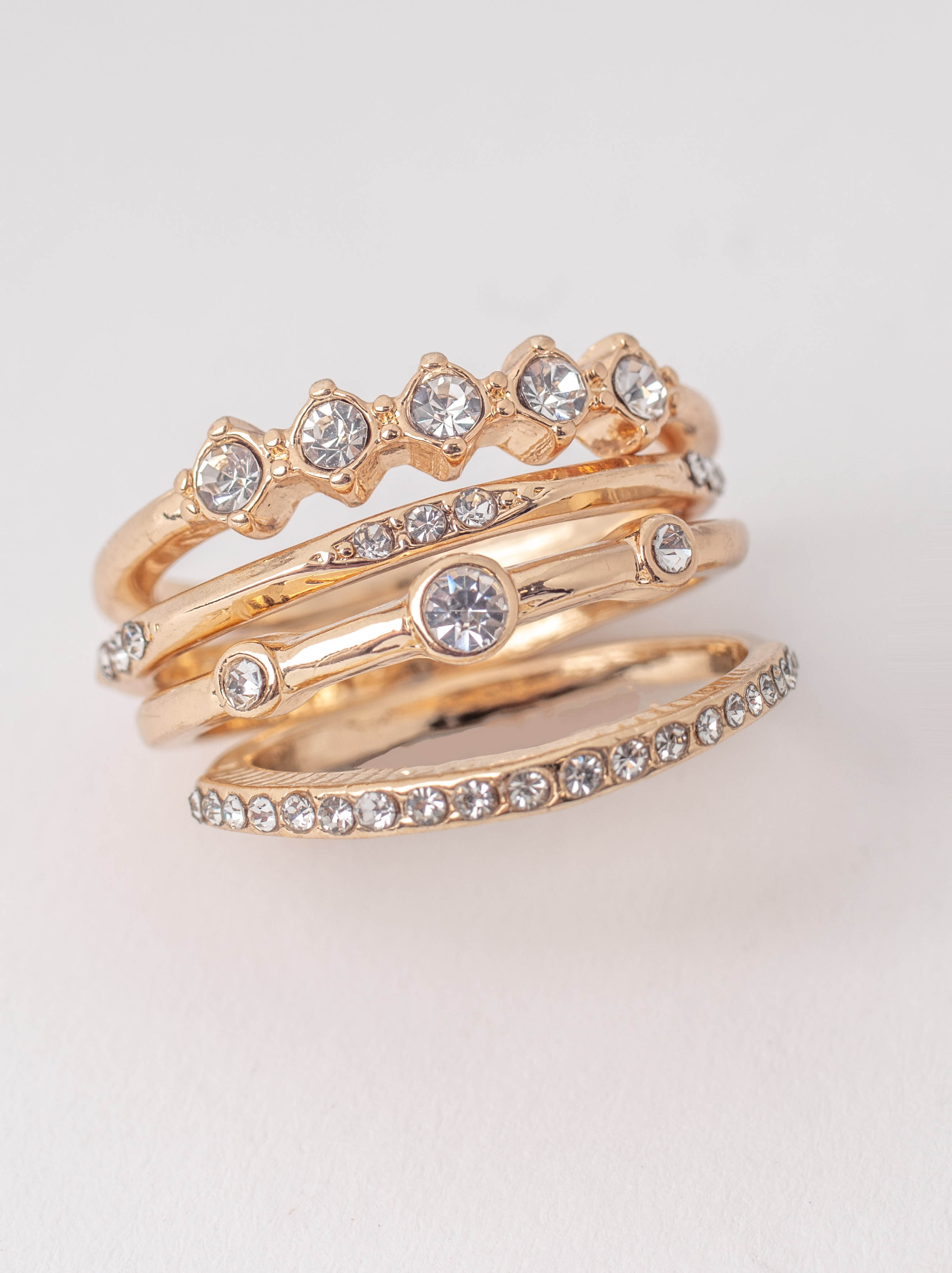 Women's Gold and Crystal Rings