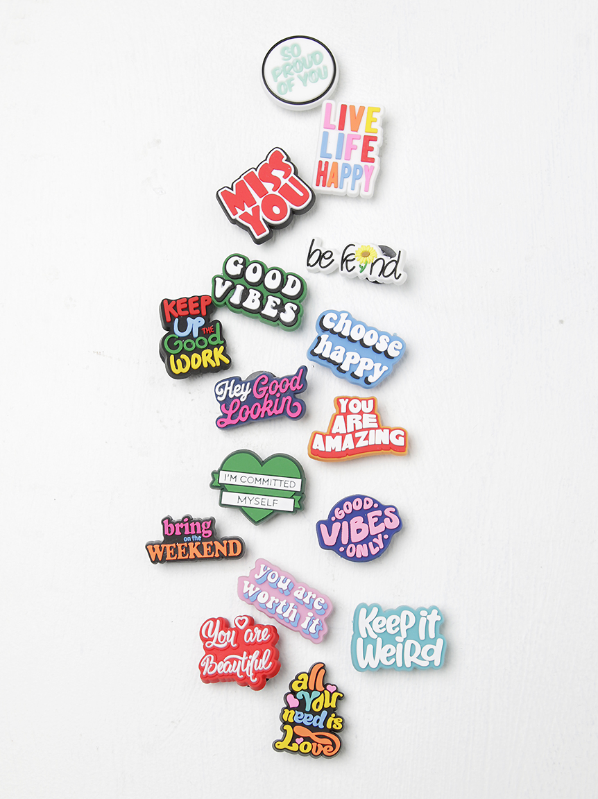 16 Pack Good Vibes Shoe Charms