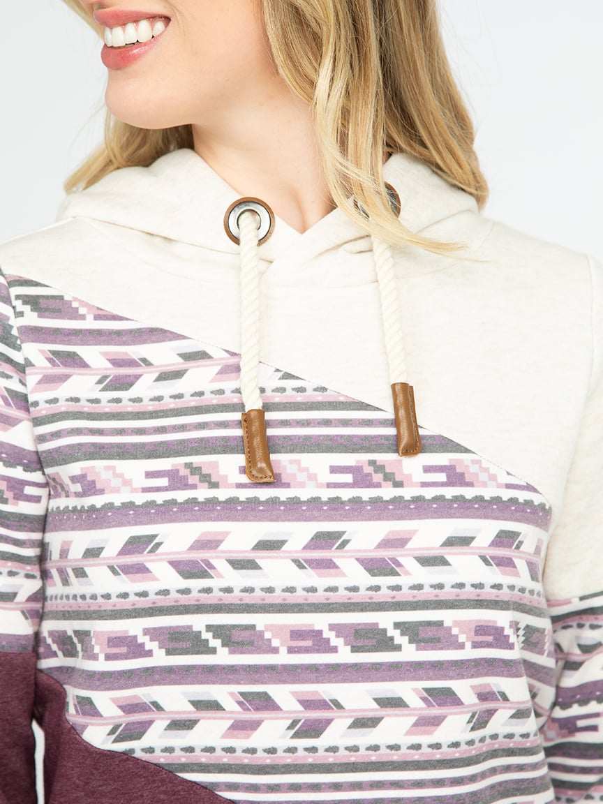 Women's Geo Colour Block Hoodie