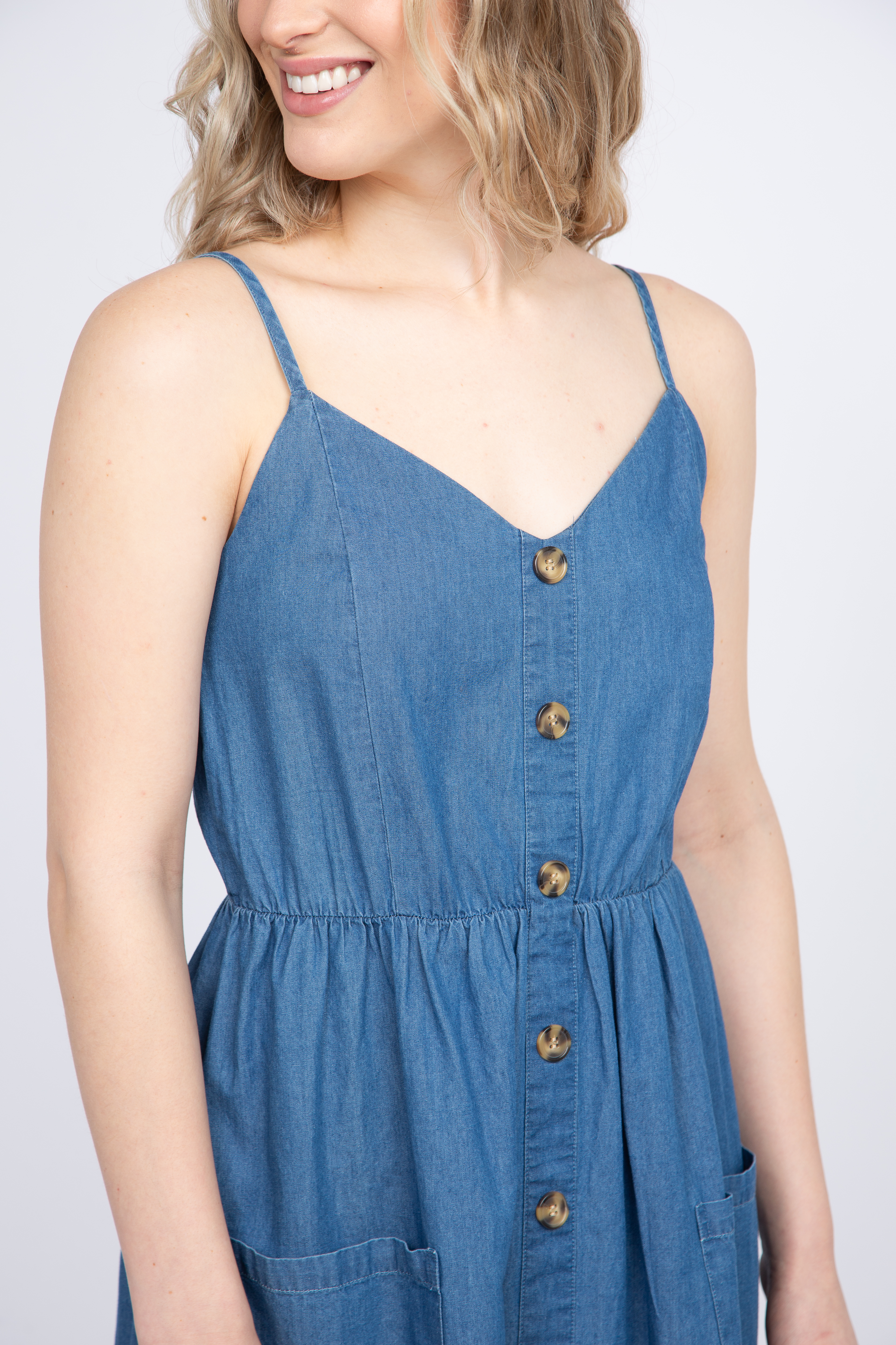 Women's Chambray Midi Dress