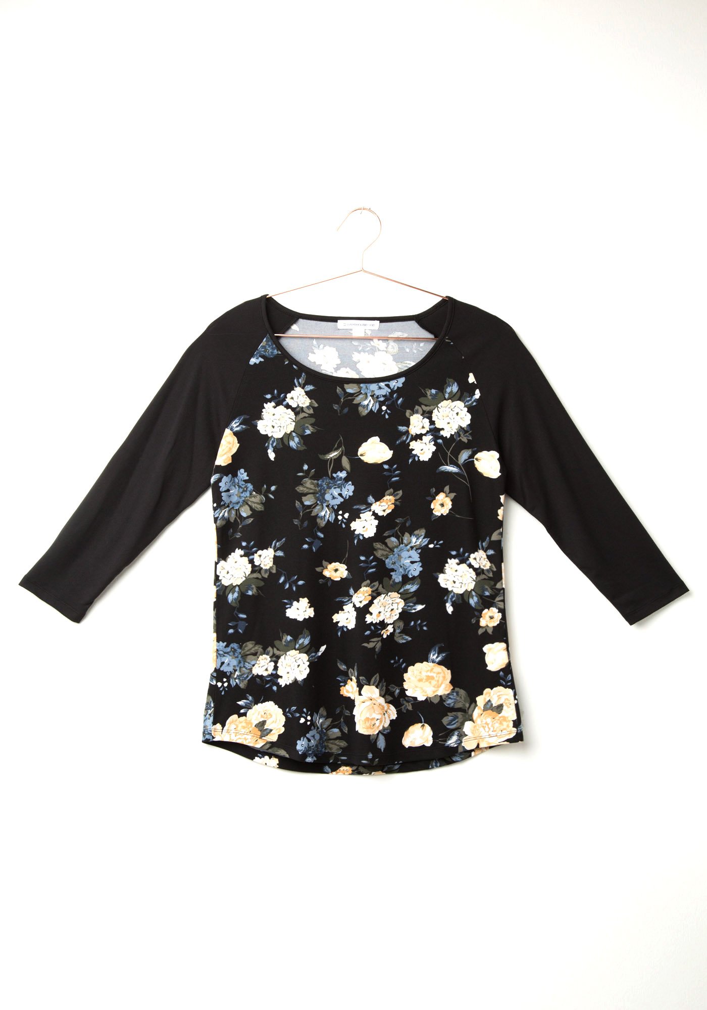 Women's Floral Baseball Tee