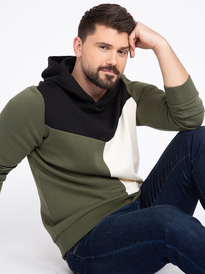 Men's Colour Block Hoodie