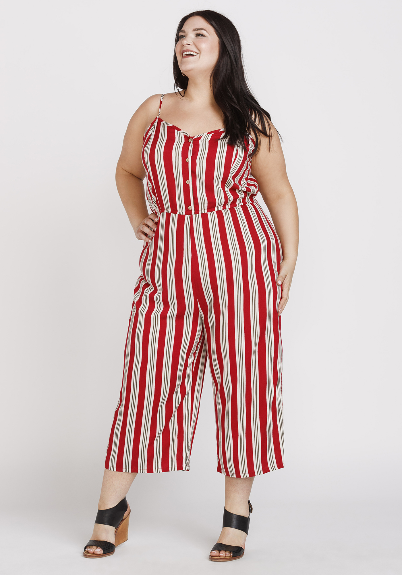 Women's Striped Tie Jumpsuit