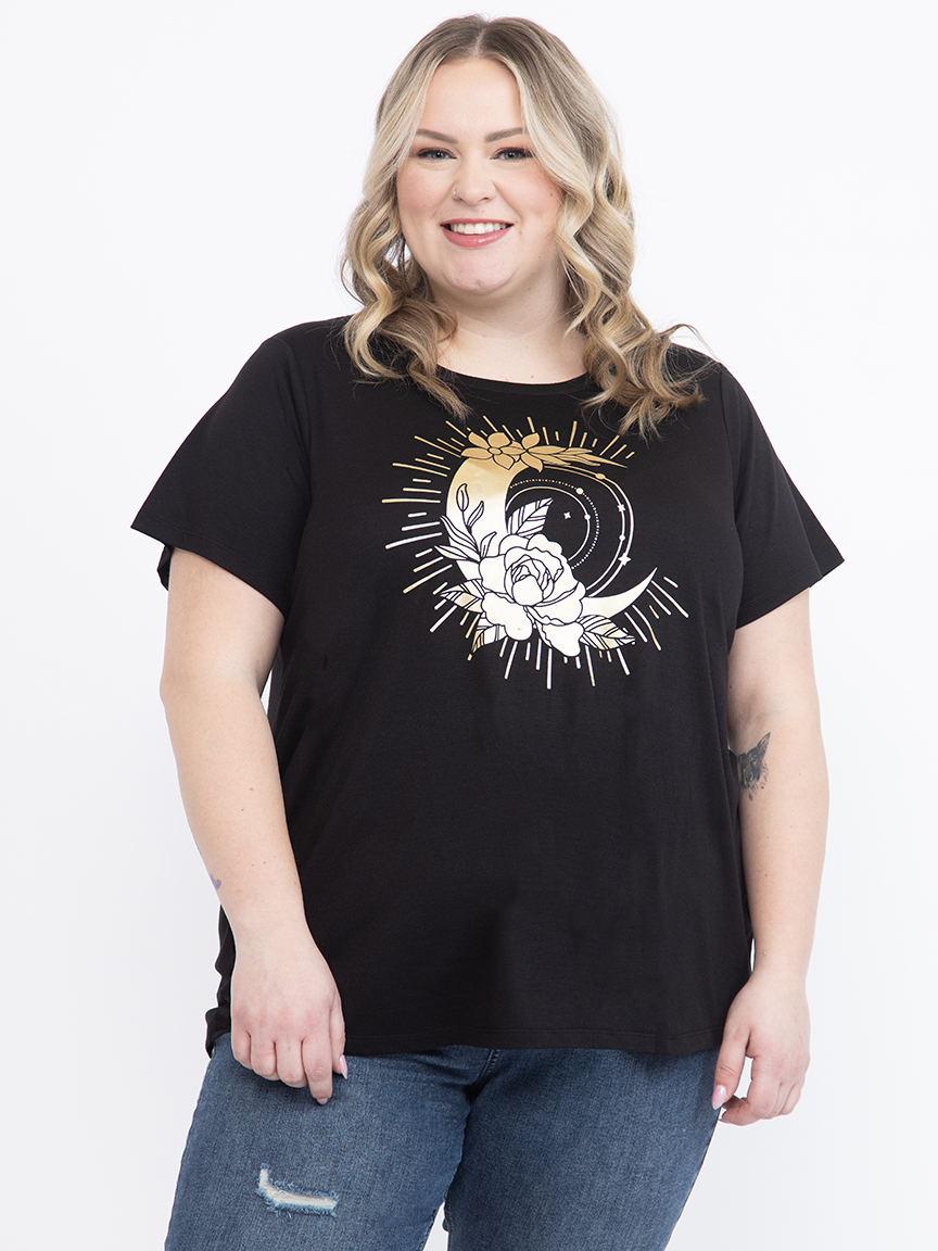 Women's Foil Moon Crew Neck Tee