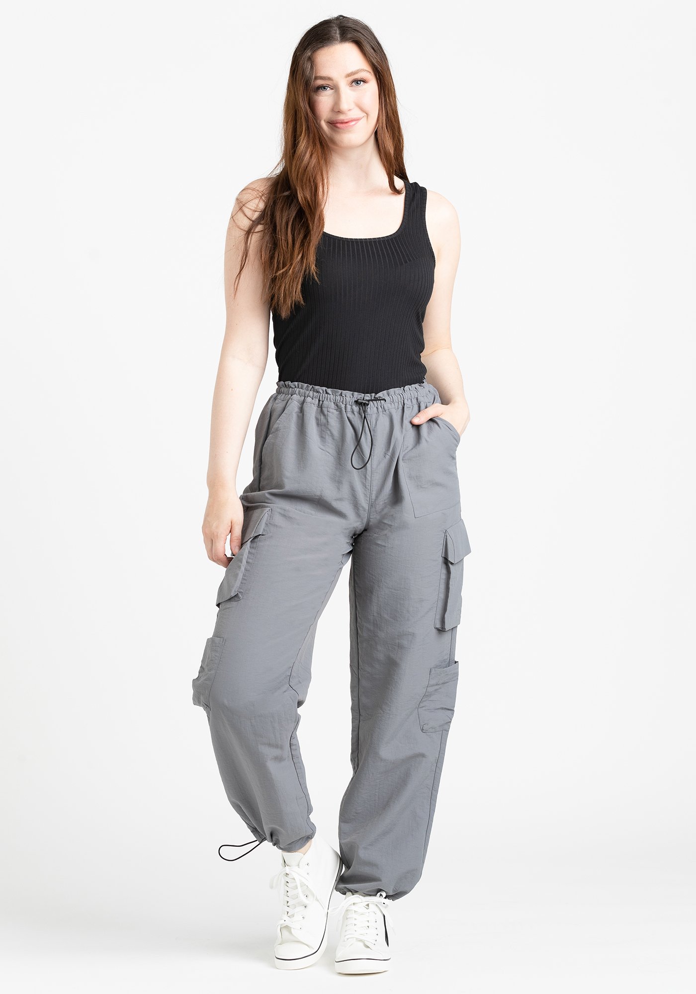 Women's Nylon Parachute Cargo Pant