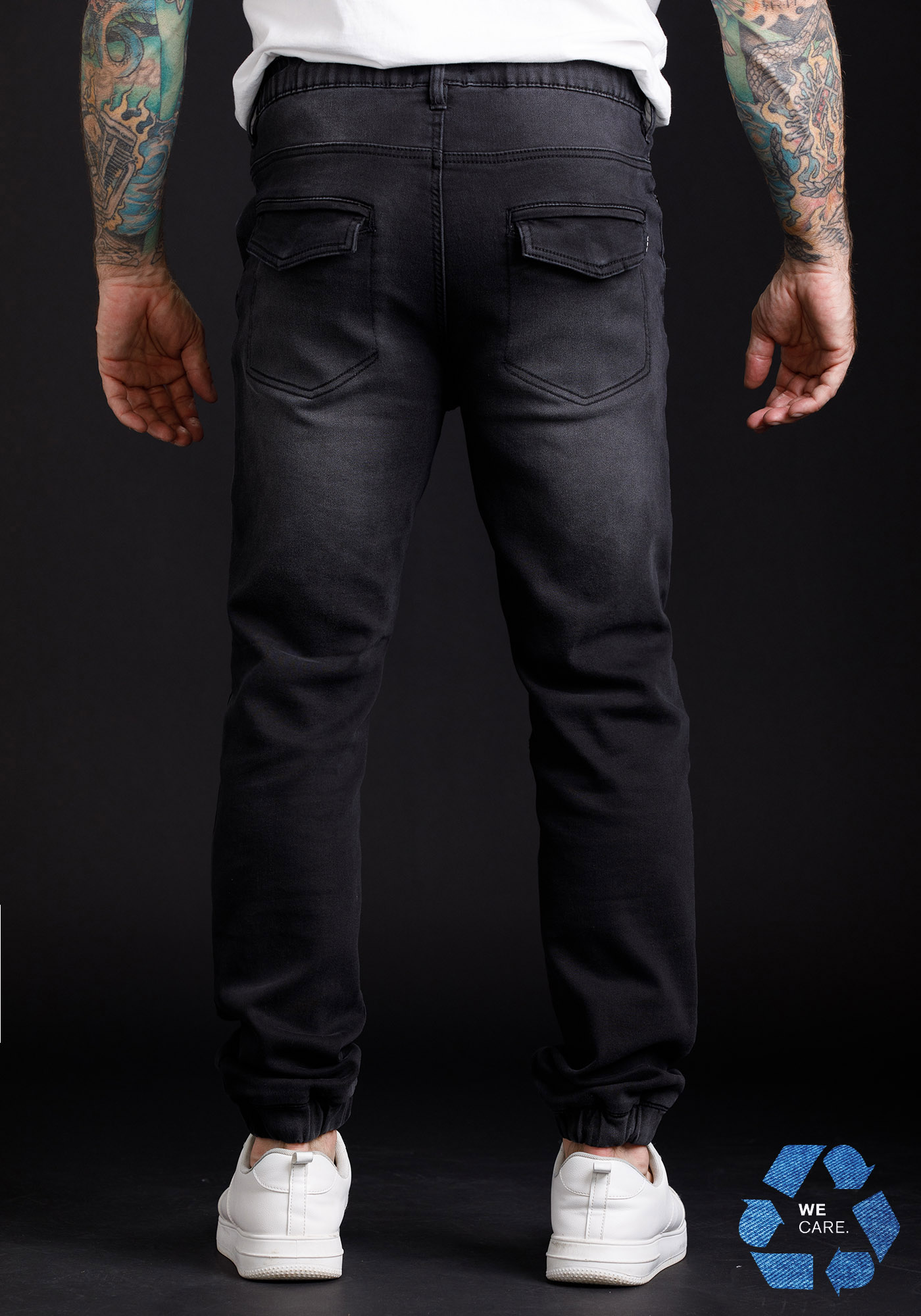 Men's Destroyed Knit Denim Jogger