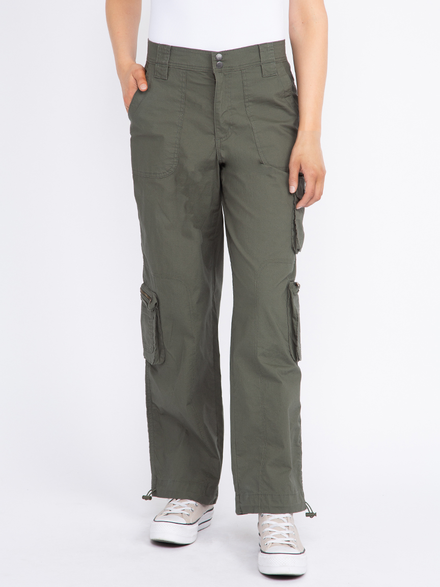 Women's 2 Button Poplin Loaded Cargo Pants