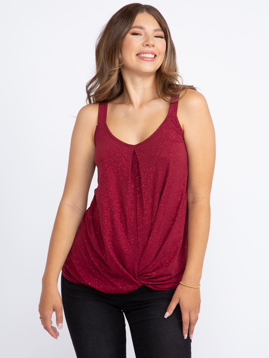 Women's Shimmer Twist Hem Tank