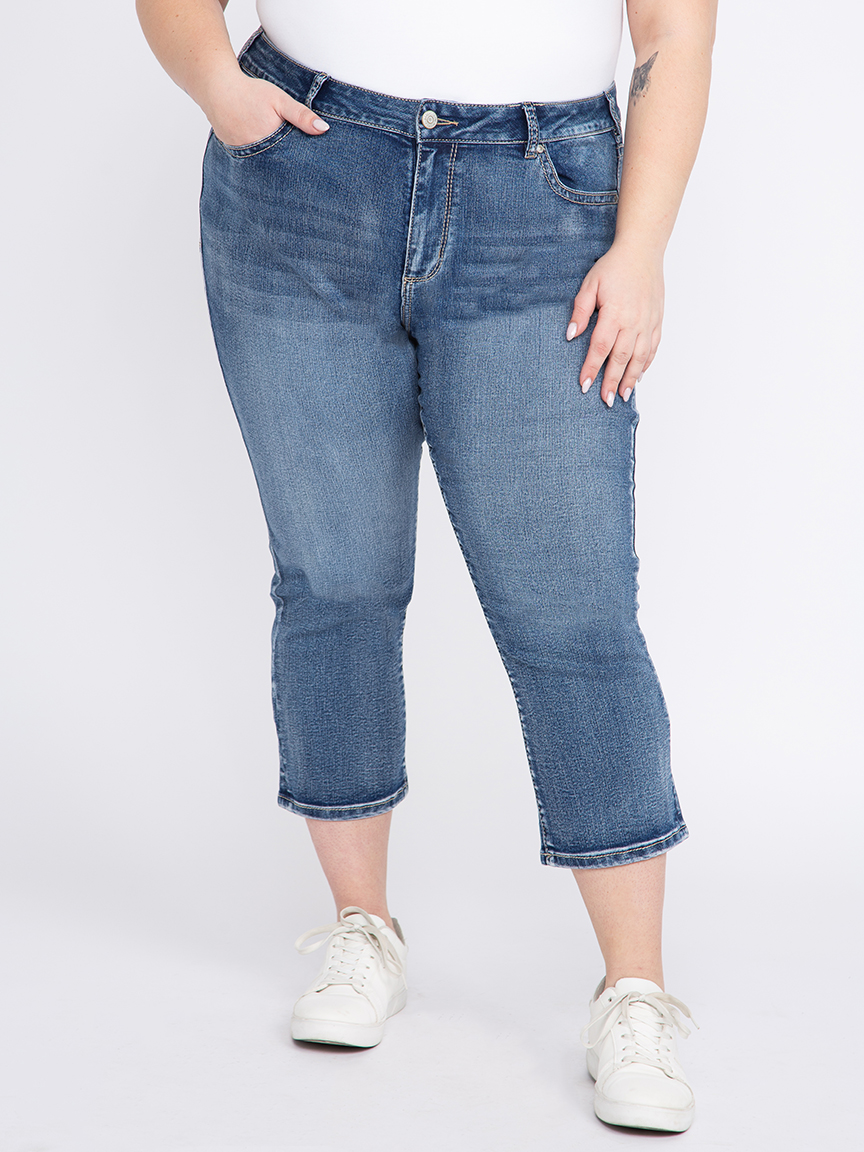 Women's Plus Heavy Stitch Jean Capri