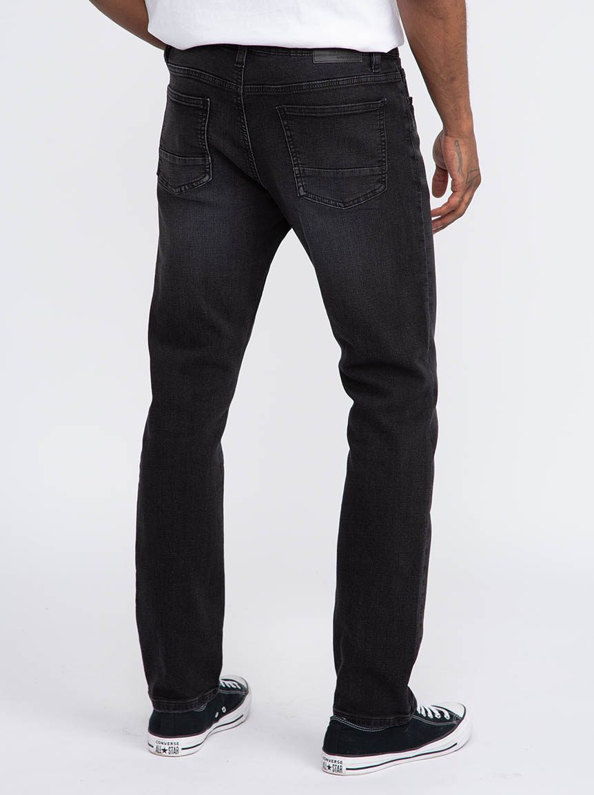 Men's Washed Black Relaxed Slim Jeans