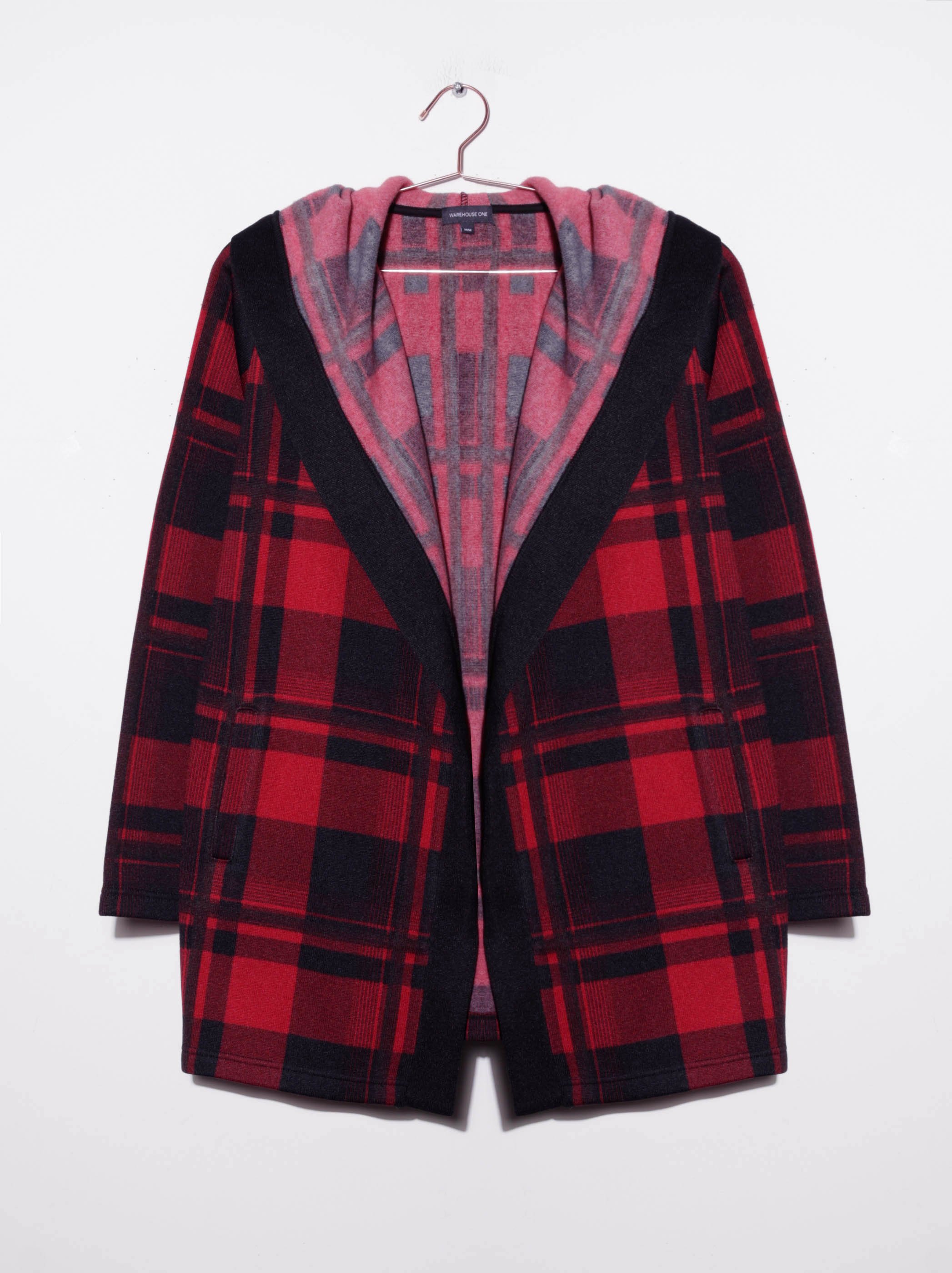 WOMEN'S PLAID HOODED WRAP