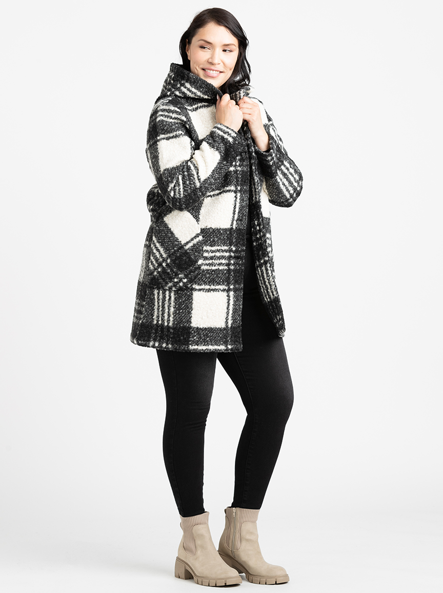 Women's Boucle Plaid Coat