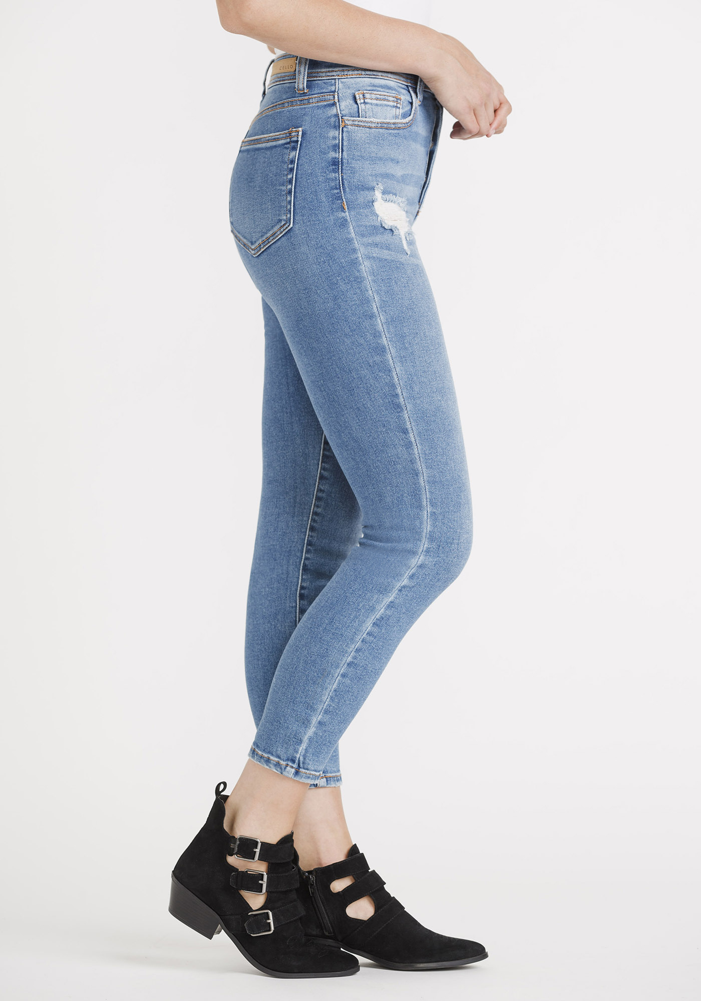 Women's High Rise Button Fly Mom Skinny Jeans