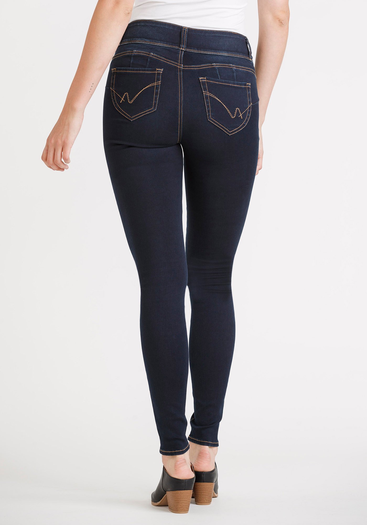 Women's Button Waist Skinny Jeans