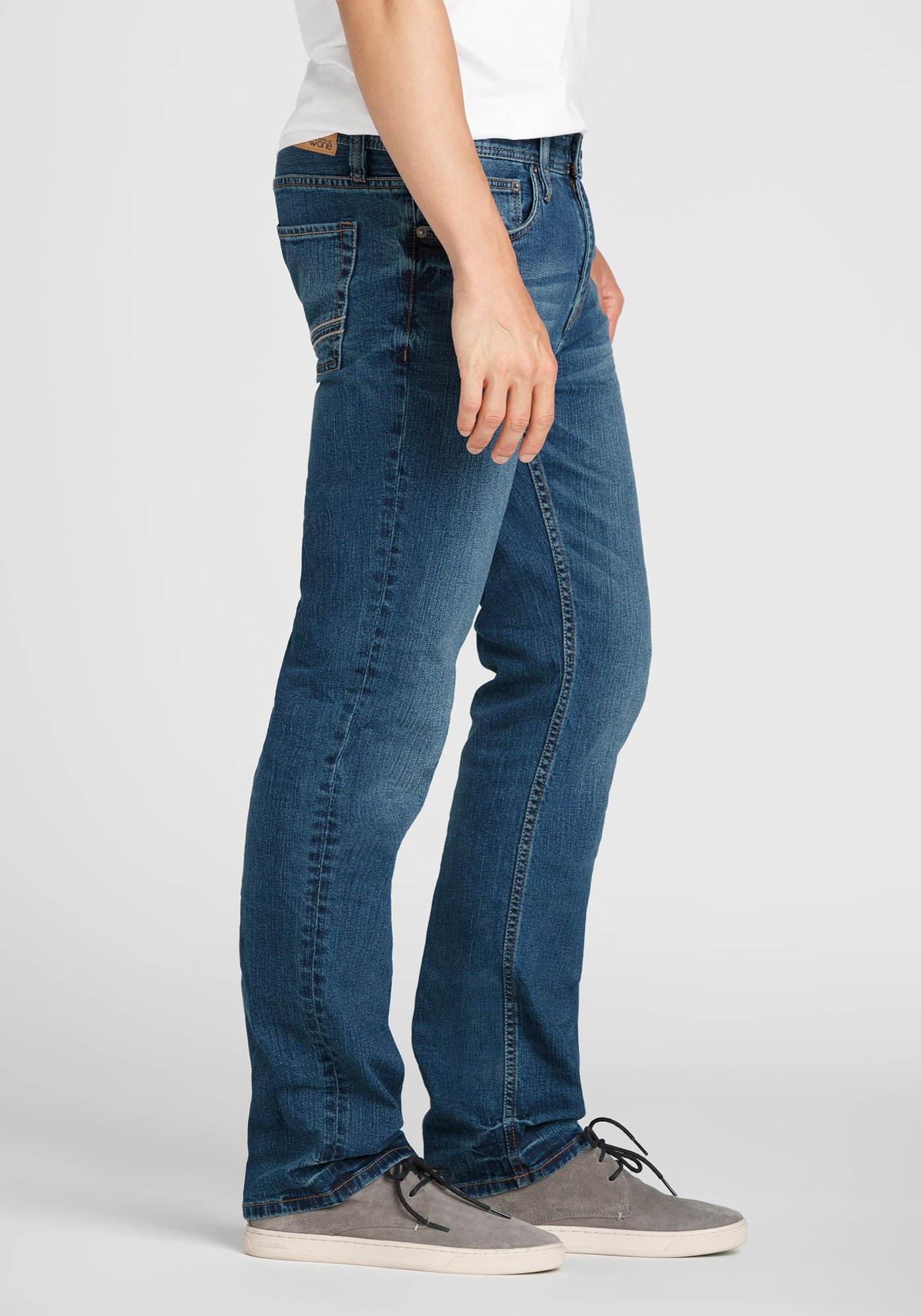 Men's Mid Wash Slim Straight Jeans